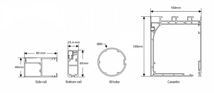WR160-190 profile size